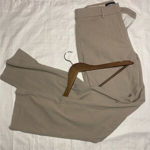 Express Taupe Wide-Leg Pants - Neutral Everyday Trousers